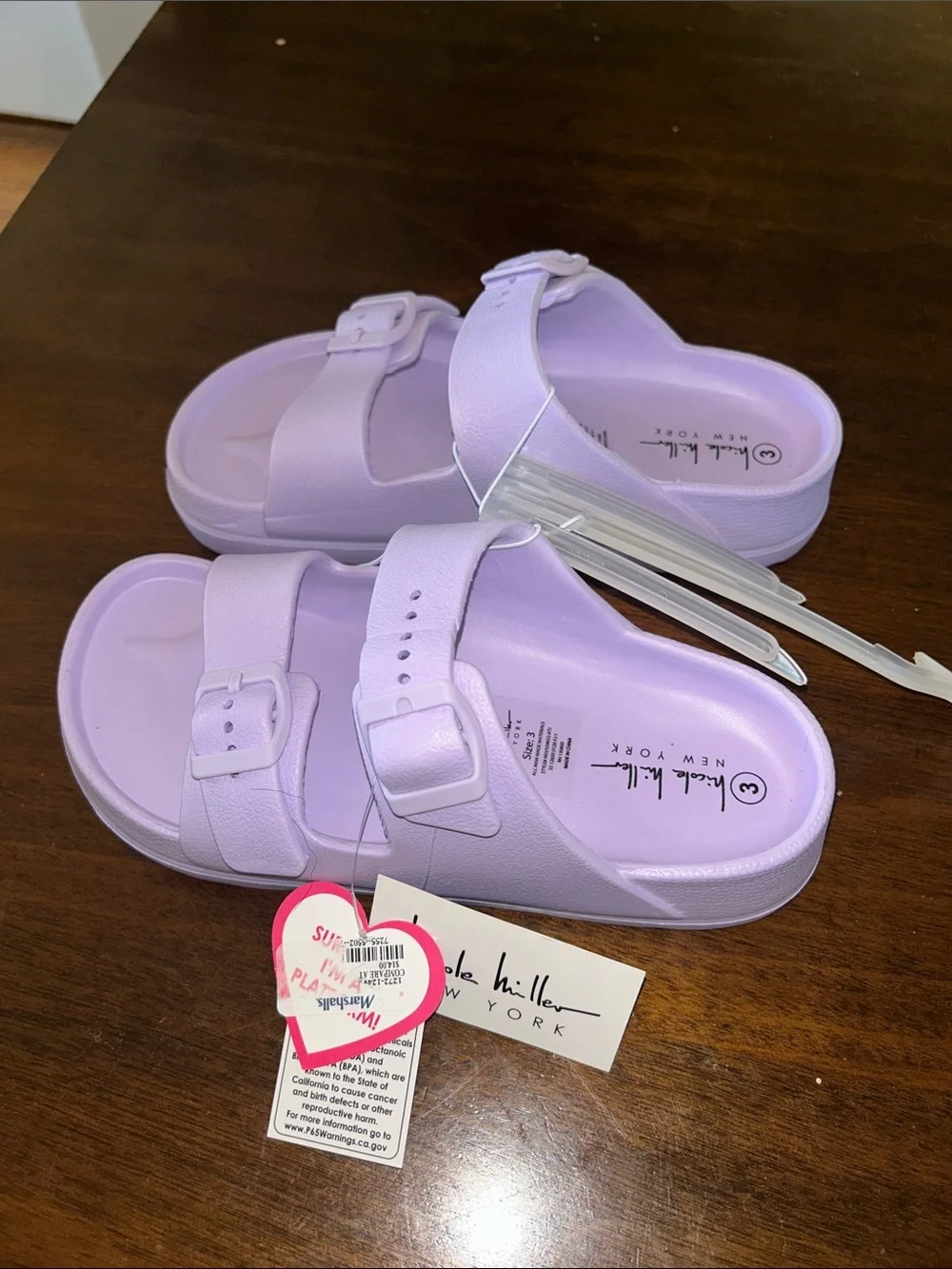 Nicole Miller Double Buckle Slide Sandals for Kids